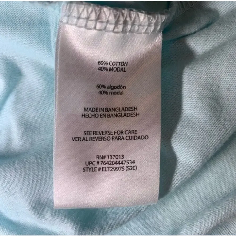 Eddie Bauer Light Blue V-Neck Short Sleeve Tee Soft Casual Basic Top Size Large - Picture 5 of 7